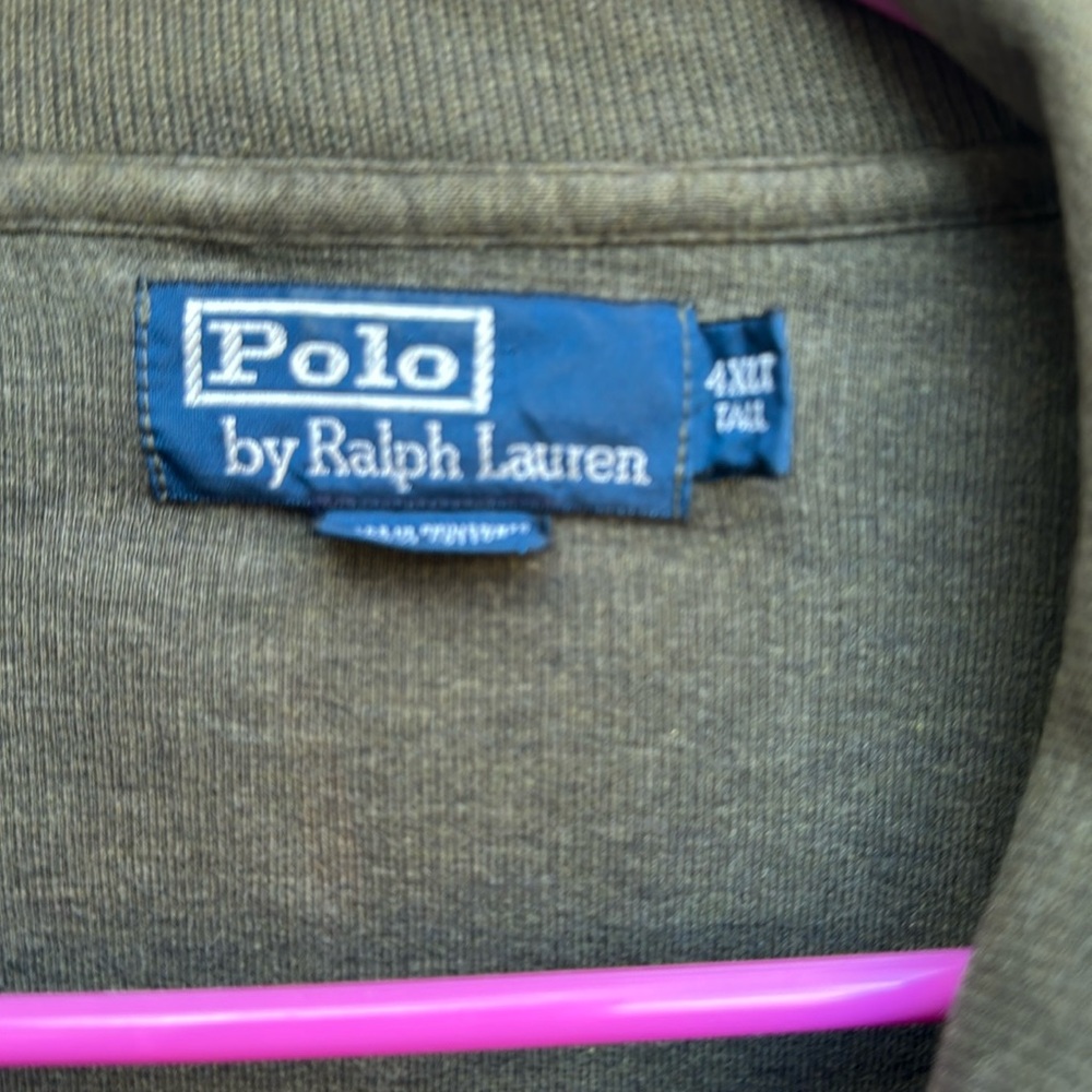 AUTHENTIC preloved MENS GREEN 4xlt RALPH LAUREN POLO SWEATER. HALF ZIP NECK.